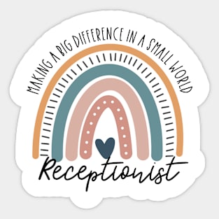 Receptionist Boho Rainbow Sticker